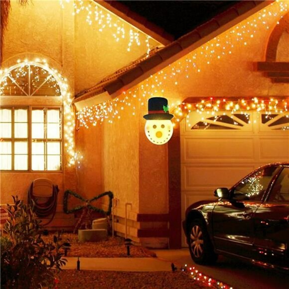 2 Pack Snowman Porch Light Covers Christmas Decorations with Elastic Band - Picture 3 of 7